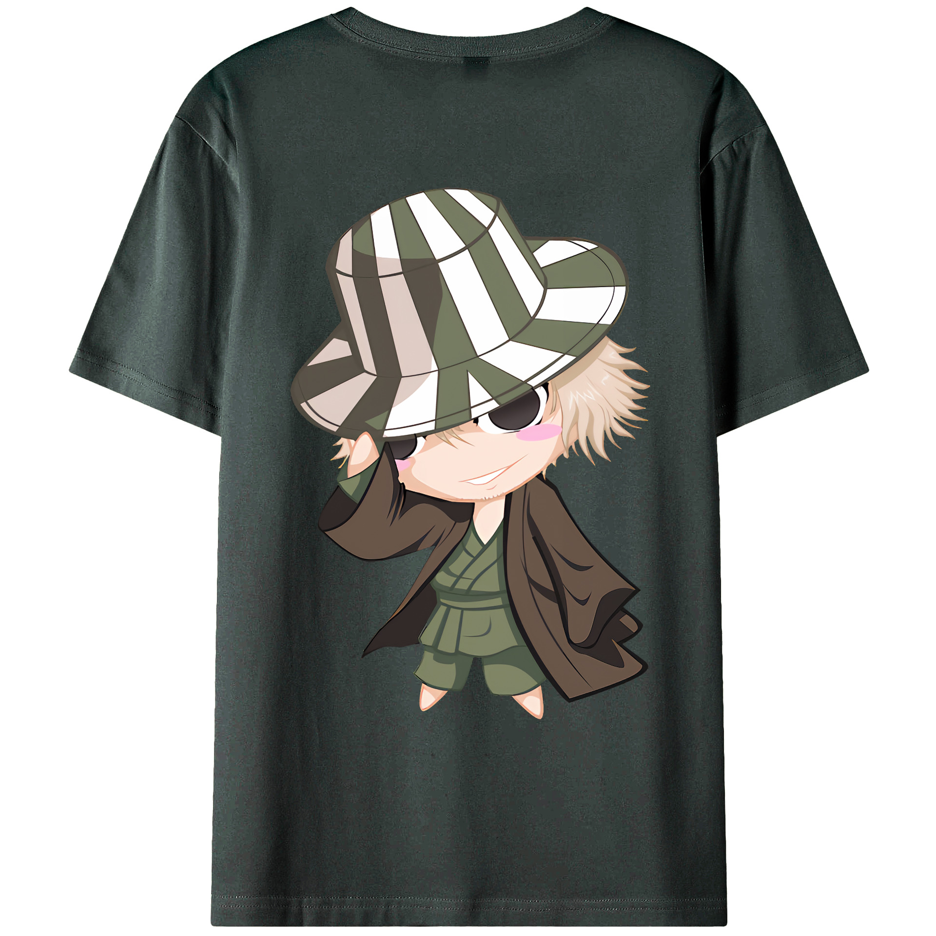 （画像用） "ブリーチ 浦原 喜助（うらはら きすけ） BLEACH Urahara Kisuke " 綿100％ メンズ半袖Tシャツ（バックプリント） 通気性